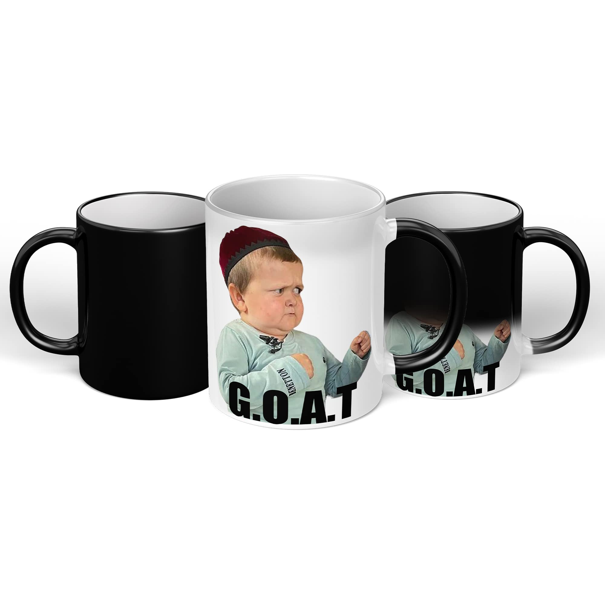 Midget Meme Goat Mug 11oz Ceramic Secret Santa Humour Gag Gift Funny Mugs for Men Gift for Woman Xmas Present Funny Novelty Meme Mug Perfect Weird Gag Gifts for Office (Magic Mug)