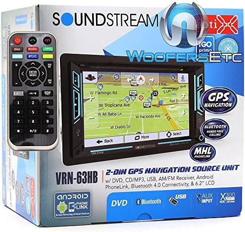 Soundstream VRN-63HB 2-DIN In-Dash DVD NAV Bluetooth Receiver 6.2" Touchscreen