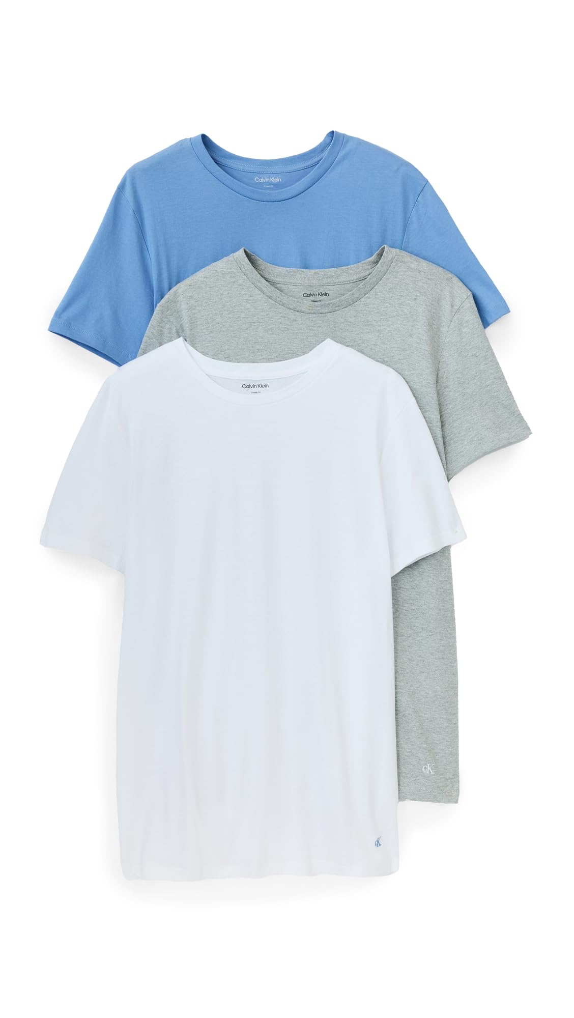 Photo 1 of Calvin Klein underwear Men's Cotton Classic 3-Pack Crewneck T-Shirt, White/Grey Heather/Glacier, L