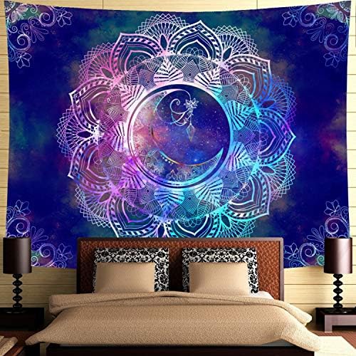 Ameyahud Mandala Tapestry Blue Starry Night Tapestry Mandala Celestial