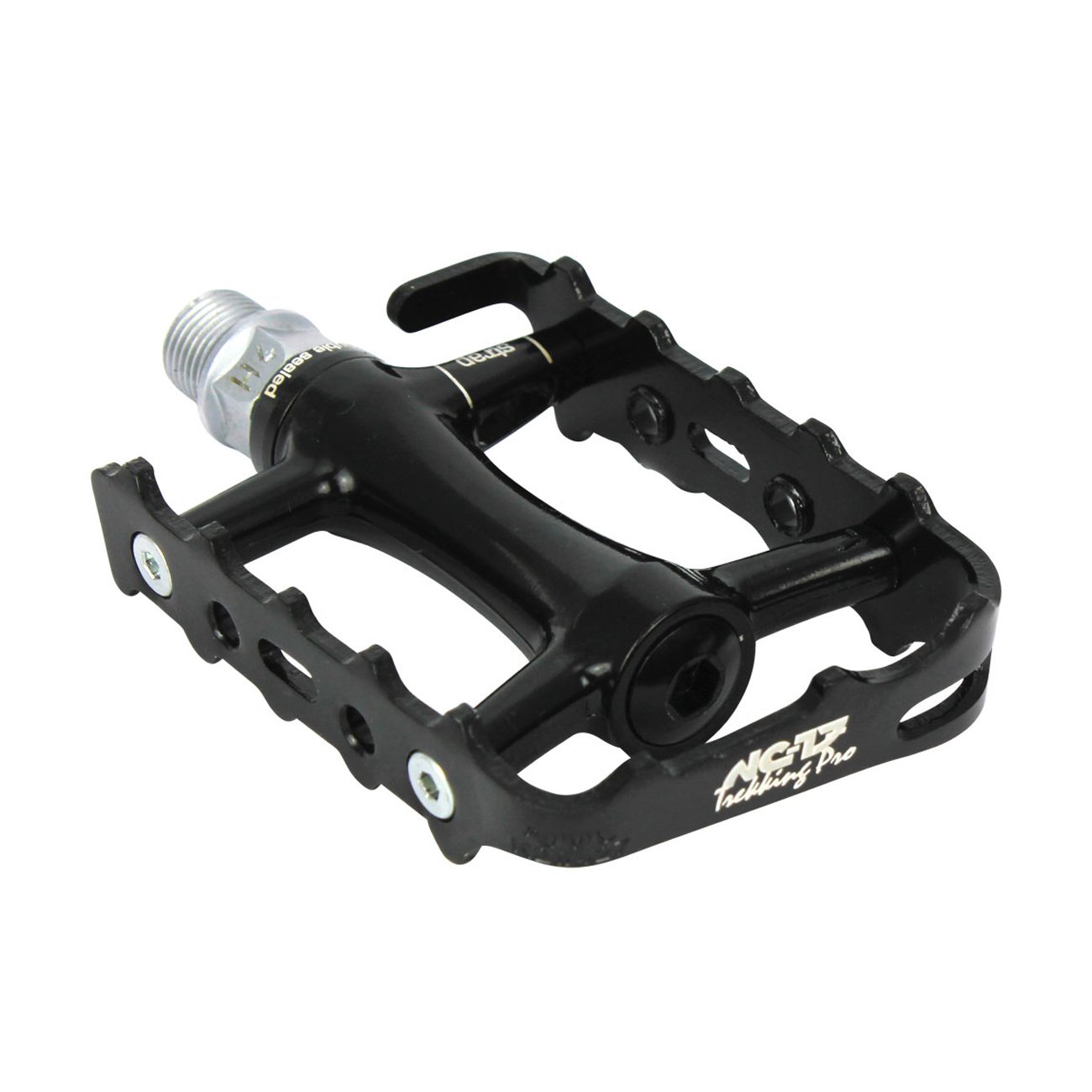 NC-17 Trekking Pro Pedal with Reflectors/Bicycle Pedals MTB/Mountain Bike Pedal/Ball Bearing + Cr-Mo Axle, Colour: Black