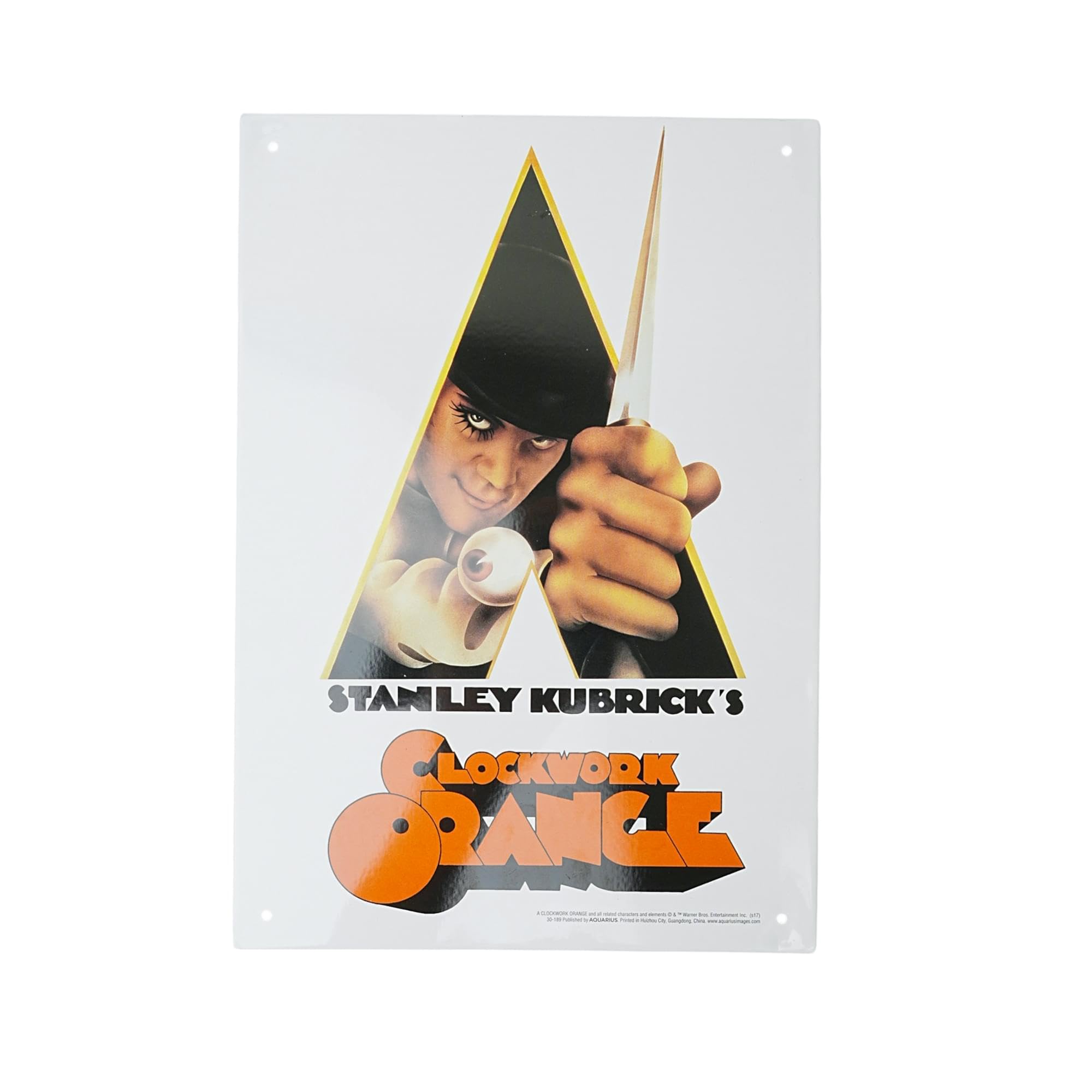 AQUARIUS A Clockwork Orange Knife Tin Sign Multi-colored, 3"