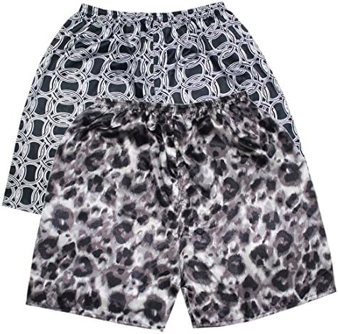 (Pack of 2) Mens Sleepwear - Silk Couture Boxer Shorts / Pajama Shorts M-L Multicolor