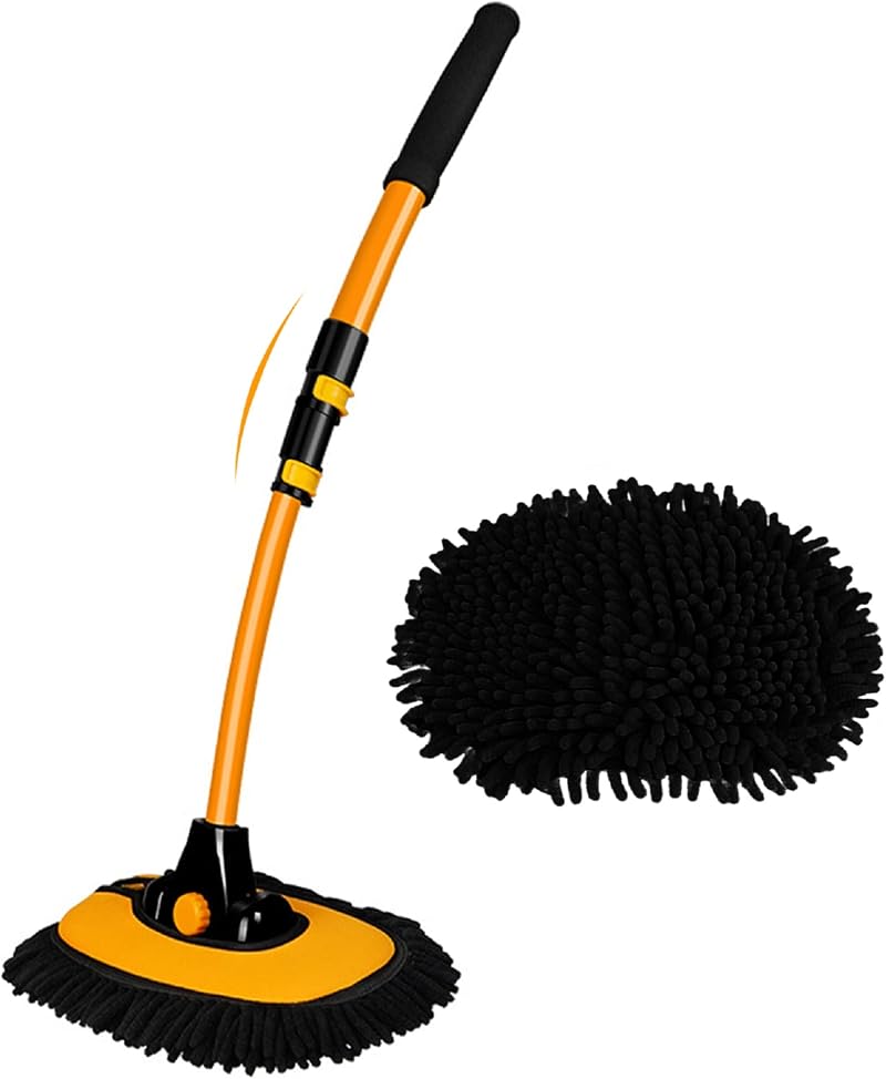 Harazaqa 15° Curved Car Cleaning Brush with Telescopic 43" Aluminum Handle