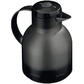 Emsa Samba, Quick Press, Vacuum Insulated Thermal Carafe, 34 oz, Translucent Black