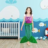 AOOWU Kids Mermaid Costume Set Ariel Dress Accessories for Girls 3-9 view 5