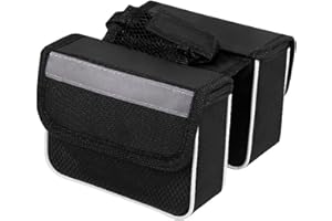 Lizihengpi Bike frame bag handlebar bags for mountain bikes waterproof portable storage bag top tube bag phone storage bag accessories (2 bags)