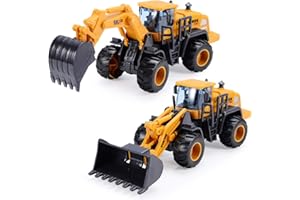 Beestech Construction Toys for 3 Year Old Boys, 2 Pack with Excavator Toy, Bulldozer Toys for Kids, Sand Toys, Beach Toys, Truck Toys, Sand Box Toys for 3,4,5,6 Year Old Boys, Girls,Kids