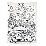 BLEUM CADE Tarot Tapestry The Moon The Star The Sun Tapestry Medieval Europe Divination Tapestry Wall Hanging Tapestries Mysterious Wall Tapestry for Home Decor (51"&times;59", The Sun)