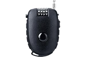 JAGASOL Motorcycle Helmet Lock, 4 Digit Combination 27.5 Inch Retractable Cable Lock for Snowboard, Bike Luggage Backpack Scooter Suitcase Ski, Small Multi-Function Secure Lock for Travel, Black