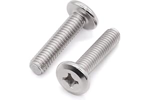 Glvaner (30 pcs) M6-1.0 x 25mm Binding Screws, Flat Round Head Phillips Drive Machine Screw 304 Stainless Steel 18-8 Full Thread, Furniture Screw Connection Bolt Screw