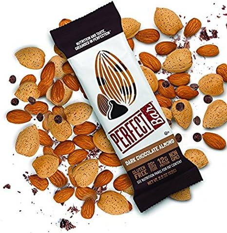 Perfect Bar - Dark Chocolate Almond Whole Food Protein Bar, 12g Protein, 20+ Superfoods, Non GMO, Gluten Free, Soy Free, 2.2oz Bar, Kosher (Pack of 8)