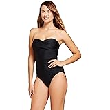 Merona Women's Shirred Bandeau One Piece Swimsuit
