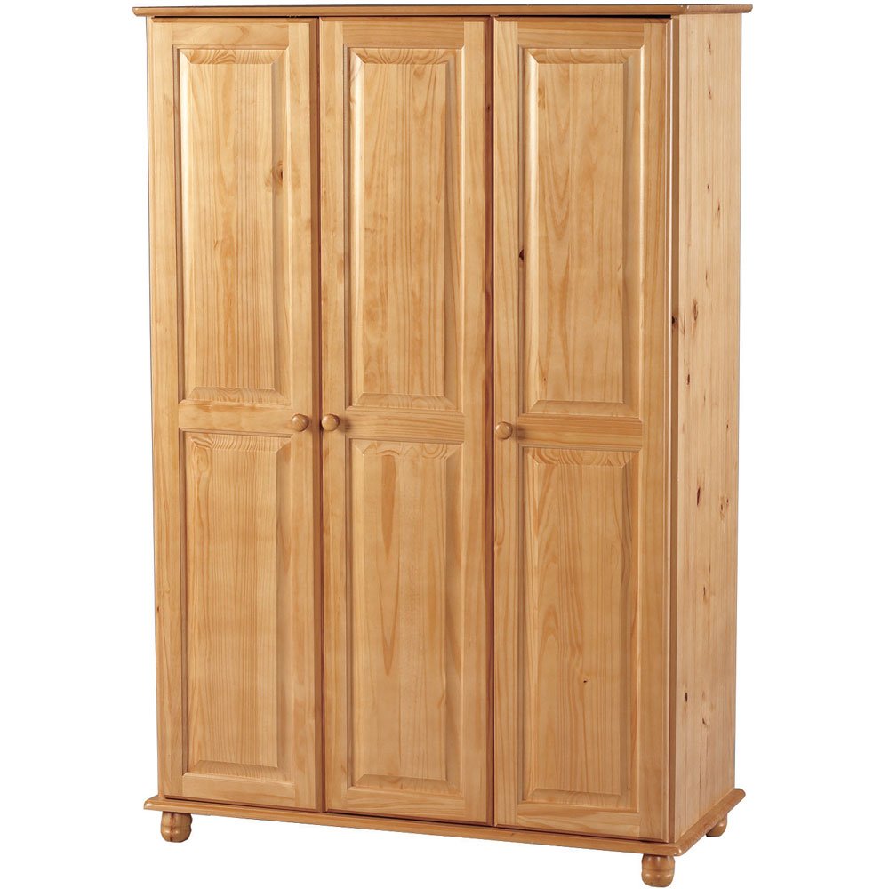 Sol Solid Antique Pine 3 Door Wardrobe Delivery To Uk Mainland