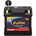 Lithium Car Battery Start and Stop, 12.8V 576WH Group 26 LiFePO4 Automotive Battery For Car, Starter Battery Plus Deep Cycle Performance, 60 Months Warranty