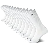 Calvin Klein Mens Crew Socks - 12 Pack Cushioned Breathable Athletic Performance Crew Socks for Men for Sports & Running