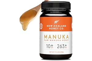 New Zealand Honey Co. Raw Manuka Honey UMF 10+ | MGO 263+, 17.6oz / 500g | Organic Medical Grade Manuka Honey for Daily Wellness, Skin Care & Dogs