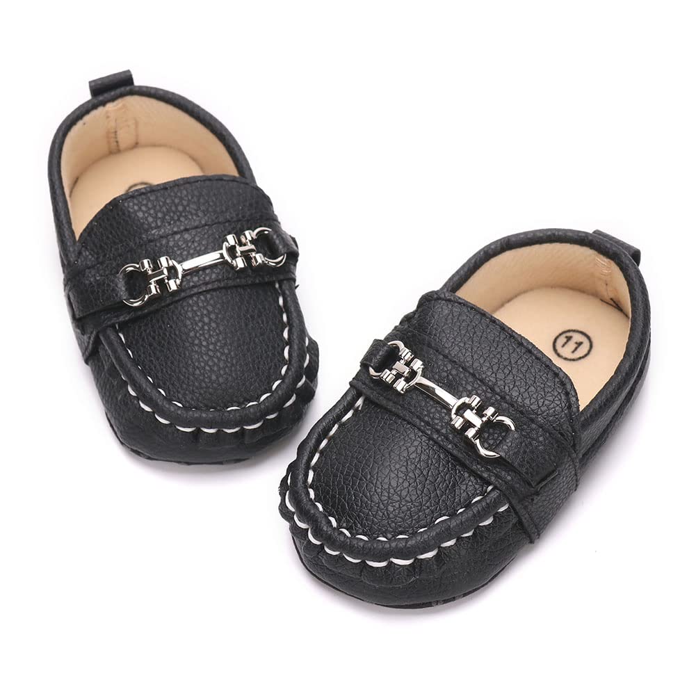LONSOEN Baby Girls Boys Loafers Prewalker Dress Crib Shoes