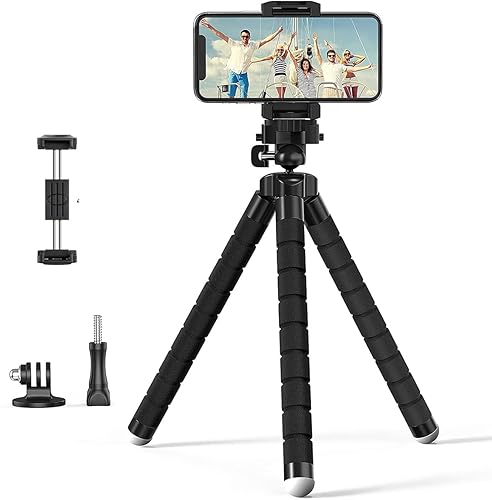 Phone Tripod, Flexible Cell Phone Selfie Stick Tripod Stand Camera