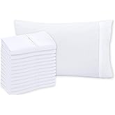 Royale Linens White Pillowcase Set of 12 - Queen 20"x30" Bed Pillow Cover - 1800 Brushed Microfiber - Wrinkle & Fade Resistant - Bulk Pillow Cases - Hotel Quality Pillowcase 12 Pack (Queen, White)