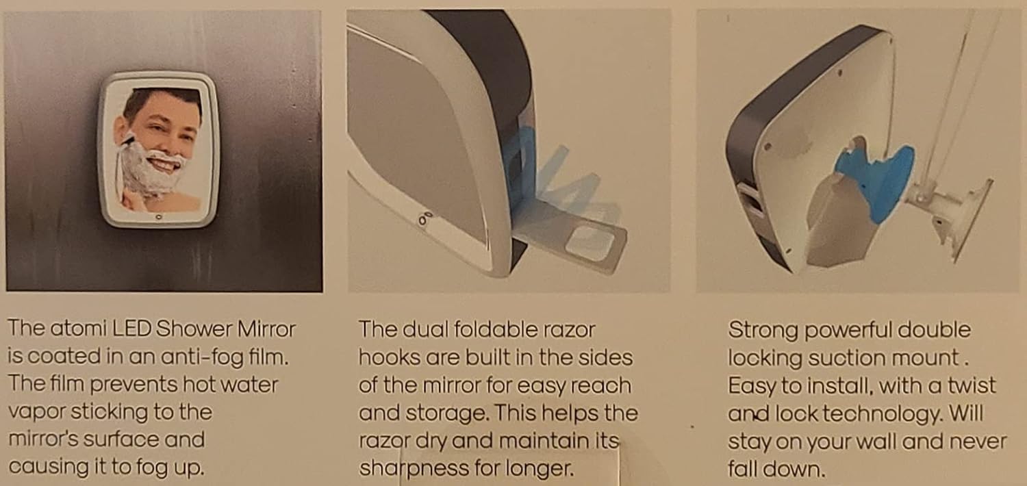 Fog-Resistant LED Shower Mirror -