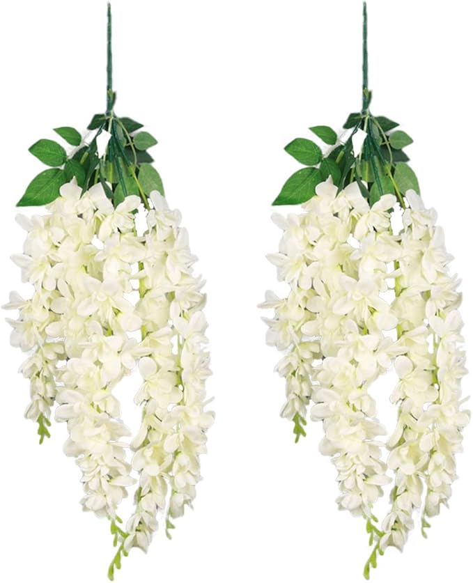 SN Decor Artificial Hanging Silk Flower Bush 24” Long