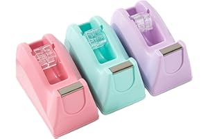 LASUND Basics Desktop Tape Dispenser, Office Desk Tape Dispenser, Heavy Duty Desk Accessories Office Tape Dispensers, Weighted Non-Skid Base,Ideal for Home, Office, School, or Business (Purple)