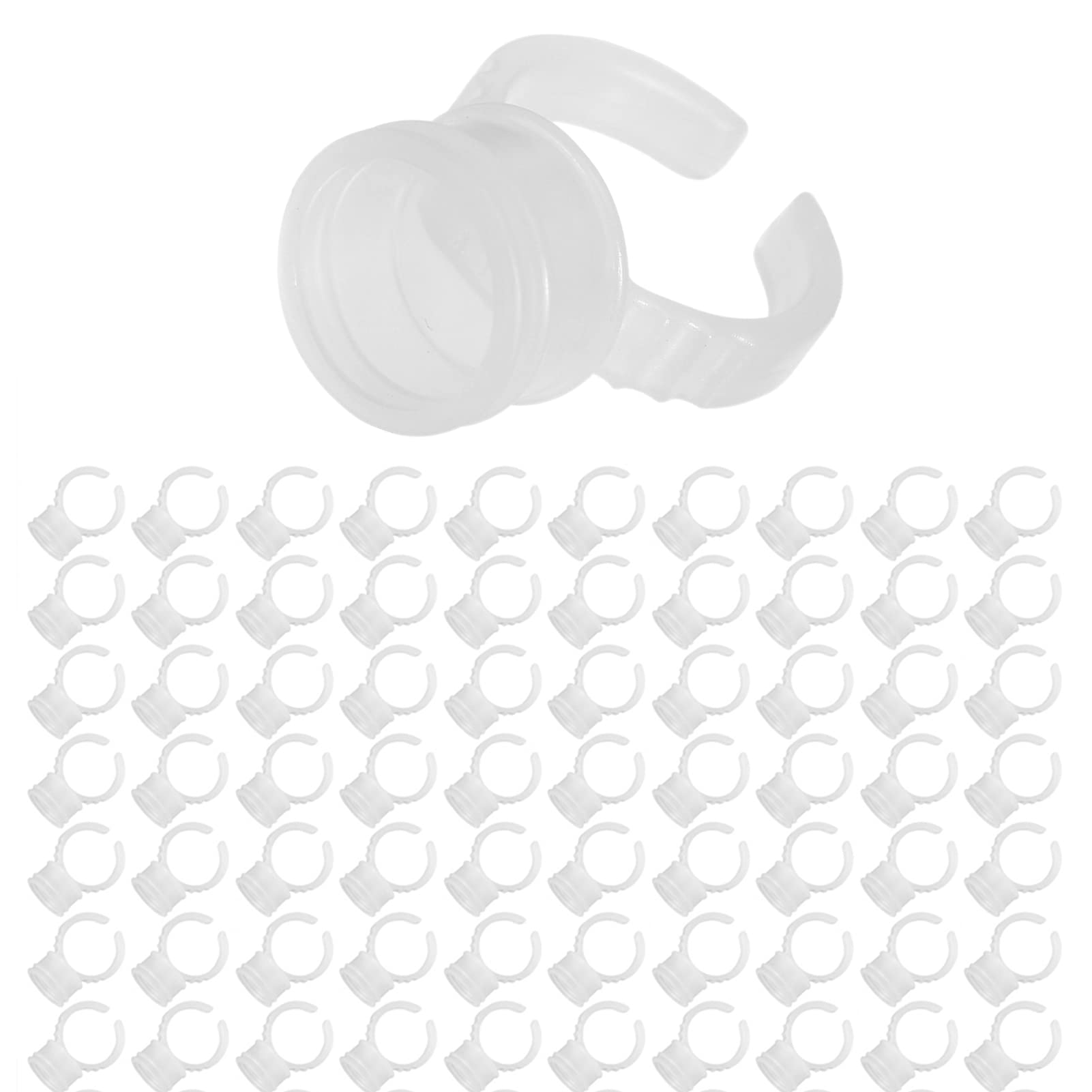 Tattoo Ink Cup, 100/200/500pcs Disposable Plastic Eyebrow Nail Art Ink Rings Pigments Holder Container Cup Medium Size (100pcs)