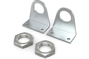 TAILONZ PNEUMATIC Cylinder Connecting Rod Splint mounting Bracket 2PCS and nut 2PCS, MA/MAL Pneumatic Parts, Suitable for 20mm,25mm Cylinder Diameter