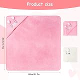 Aolso Hooded Baby Towel 80x80cm 2 PCS White Pink Absorbent Coral Fleece view 3