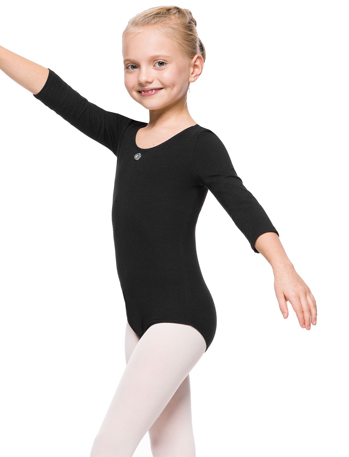 3/4 Children Girls Classic Body Outfit Leotard for ballet gimnastics dance 2001 (Age 11-12 Years, black)