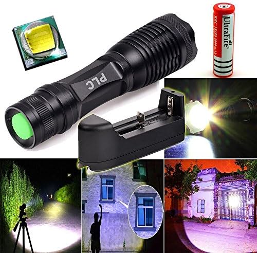 2000 Lumen Zoomable CREE XM-L T6 LED 18650 Tactical Flashlight Torch w/ Battery and Charger