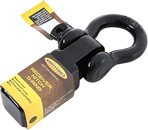 Smittybilt 29312B Receiver Hitch D-Ring with 3/4-Inch Shackle for 2-Inch Receivers