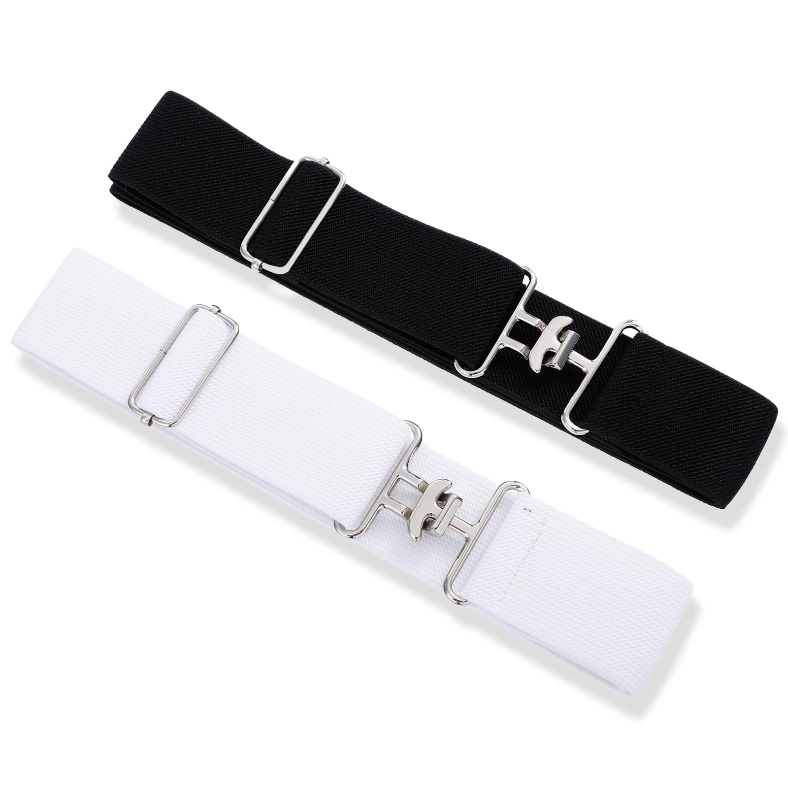 Photo 1 of ***ONLY 1 PIECE*** Matwsec 2PCS Elastic Equestrian Belt for Women, 1.5 Inch Adjustable Horse Riding Belt for Equestrians Gifts, Horse Bit Belts Strap with Buckle for Horseback Riding Sports White and Black