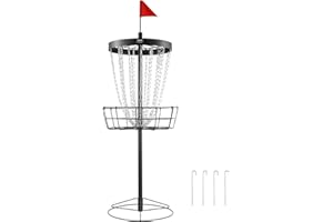 VEVOR Disc Golf Basket, 24-Chains Portable Disc Golf Target Hole, Heavy Duty Steel Practice Disc Golf Target, Indoor & Outdoo