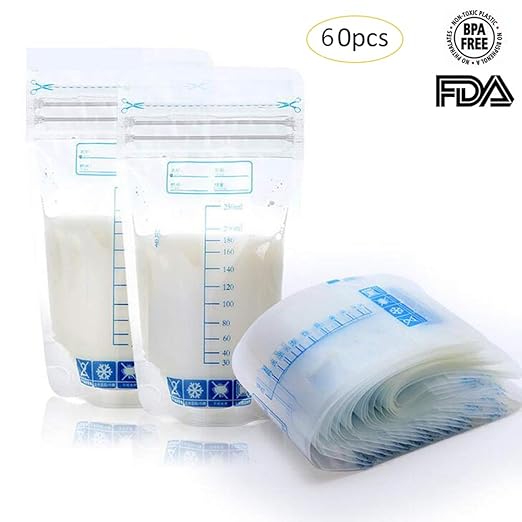 HBIAO Bolsas de Almacenamiento de Leche Materna, 60 Unids/Set ...