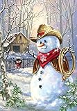 Cowboy in The Snow 100 Piece Jigsaw Puzzle by SunsOut - Christmas Snowman Cowboy