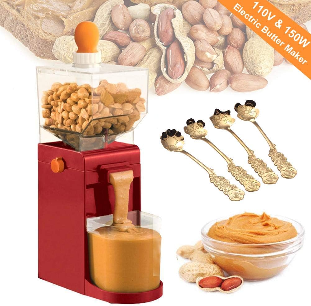 Liwes 110V Electric Peanut Butter Maker,Electric Coffee Bean Grinder,500ML Portable Peanut Butter Maker Electric Grain Mills Grinder for Coffee Corn Peanut Cashews Hazelnuts