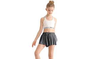 EQSJIU Girls Butterfly Shorts with Spandex Liner Preppy Flowy Athletic Shorts Skirts for Sports, Running, Dance, Cheerleading