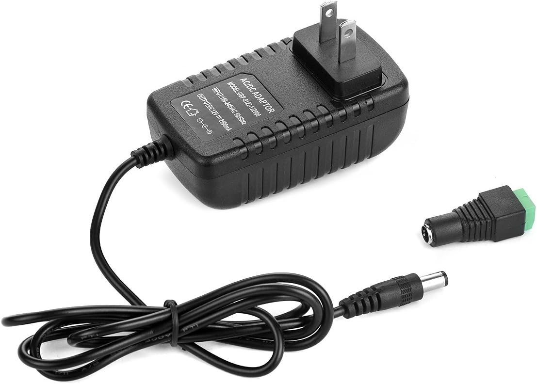 Mavel Star DC 12V 2A Power Supply Adapter, AC 100-240V to DC 12V Transformers Switching Power Outlet Converter 2.1mm X 5.5mm US Plug
