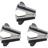 ZZTX 3 Pack Staple Remover Black | Easy removal, No paper tear, Durable &amp; sturdy, Jaw type