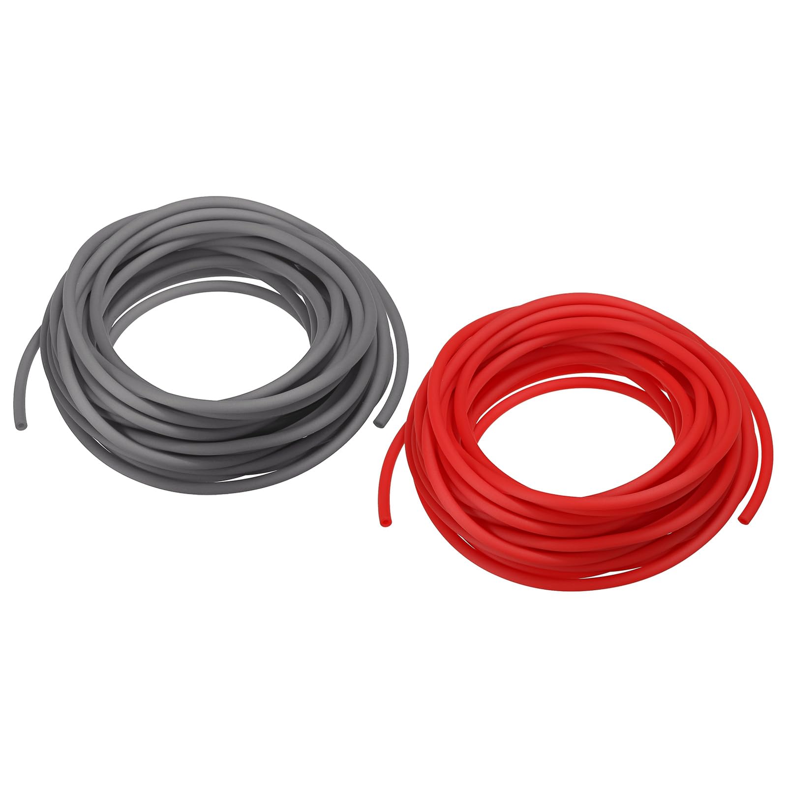 PATIKIL Rubber Cord Tube, 16ft Silicone Hollow Tubing 1/8" OD 1/16" ID for DIY Craft Beading Necklaces Bracelet, Gray/Red
