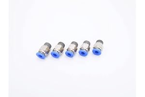IVLPHA Push to Connect Fitting 3/16" Tube OD x 1/8" Male NPT Thread, Pneumatic Male Straight Air Water Line Quick Push in Connectors (Pack of 5)