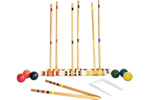 Triumph Sports Six Player Croquet Sets with 6 Wood Mallets, Balls, and Carrying Bags