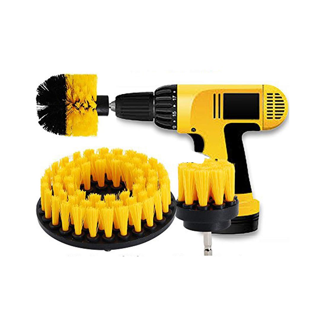 OxoxO 2" + 3" + 5" Drill Brush Medium Heavy Duty Scrubbing Cleaning Power Scrubber Cleaning Kit Compatible with Bathroom Tub Shower Tile Grout Kitchen Counters Linoleum