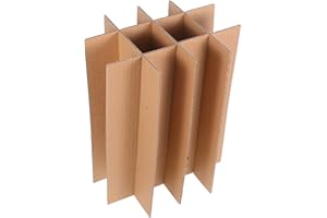 FIXOSHEE 5pcs Cardboard Cell Dividers for 12-bottle Wine Shipping Box, 55x55x300mm Glass Bottle Divider Kit