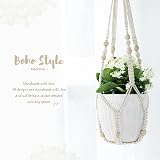 Mkouo Macrame Plant Hanger 89cm Cotton Rope Boho Balcony Decor view 2