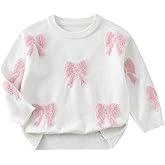 Verdusa Toddler Girl's Coquette Bow Sweater Fall Knit Pullovers Cozy Cute Tops