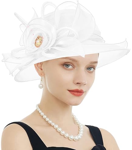 GLAKJGIY Derby Hat for Women Church Tea Party Wedding Cloche  display picture 1