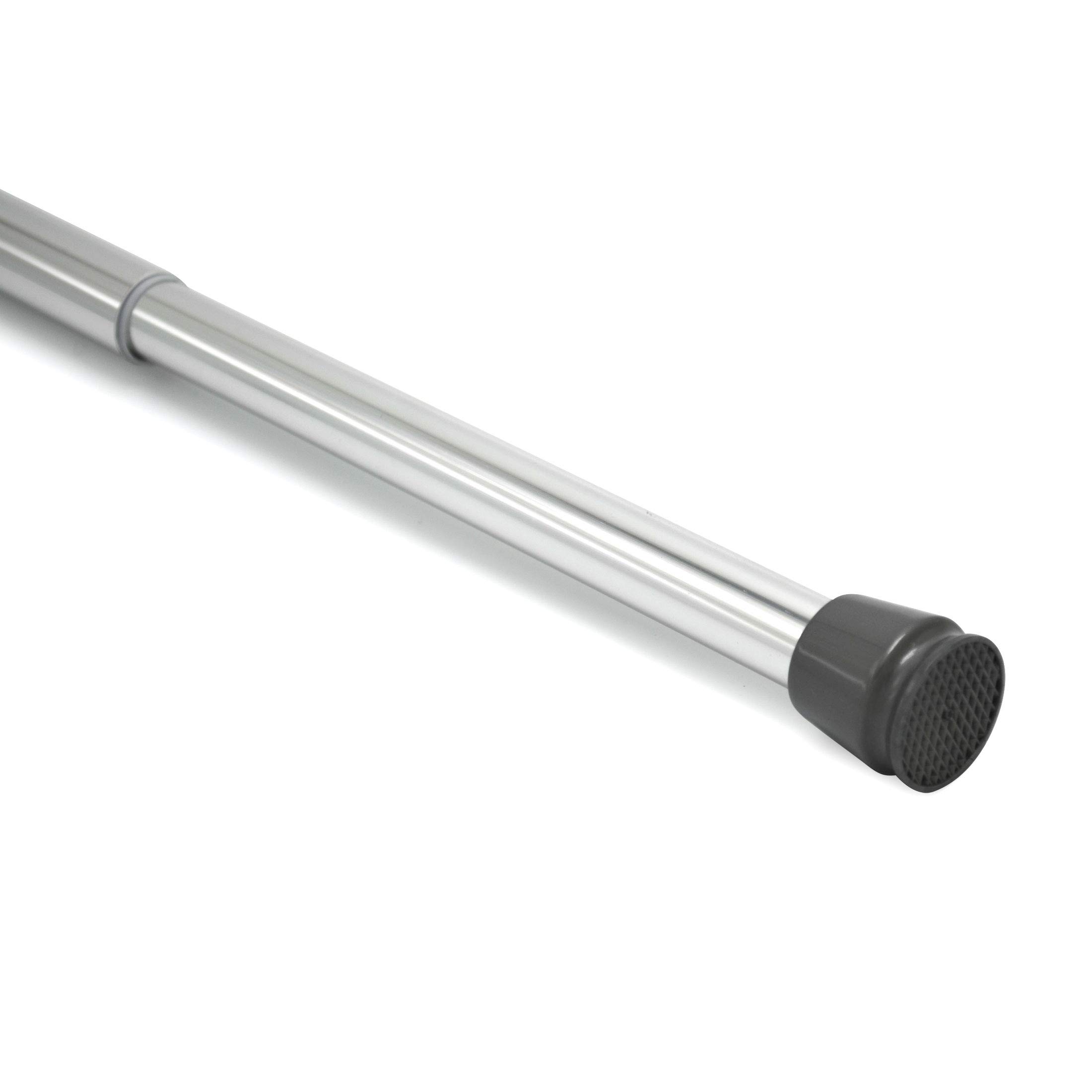 Levivo Curtain rail, can also be used as a shower rail or clothes rail, variable length by simply extending the telescopic rod, made of chrome-plated aluminium, 105-180 cm, Chrome